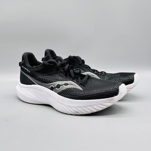 Saucony Shoes Womens 9.5 Black White Mesh Kinvara 14 Running Athletic Sneakers - Picture 2 of 10